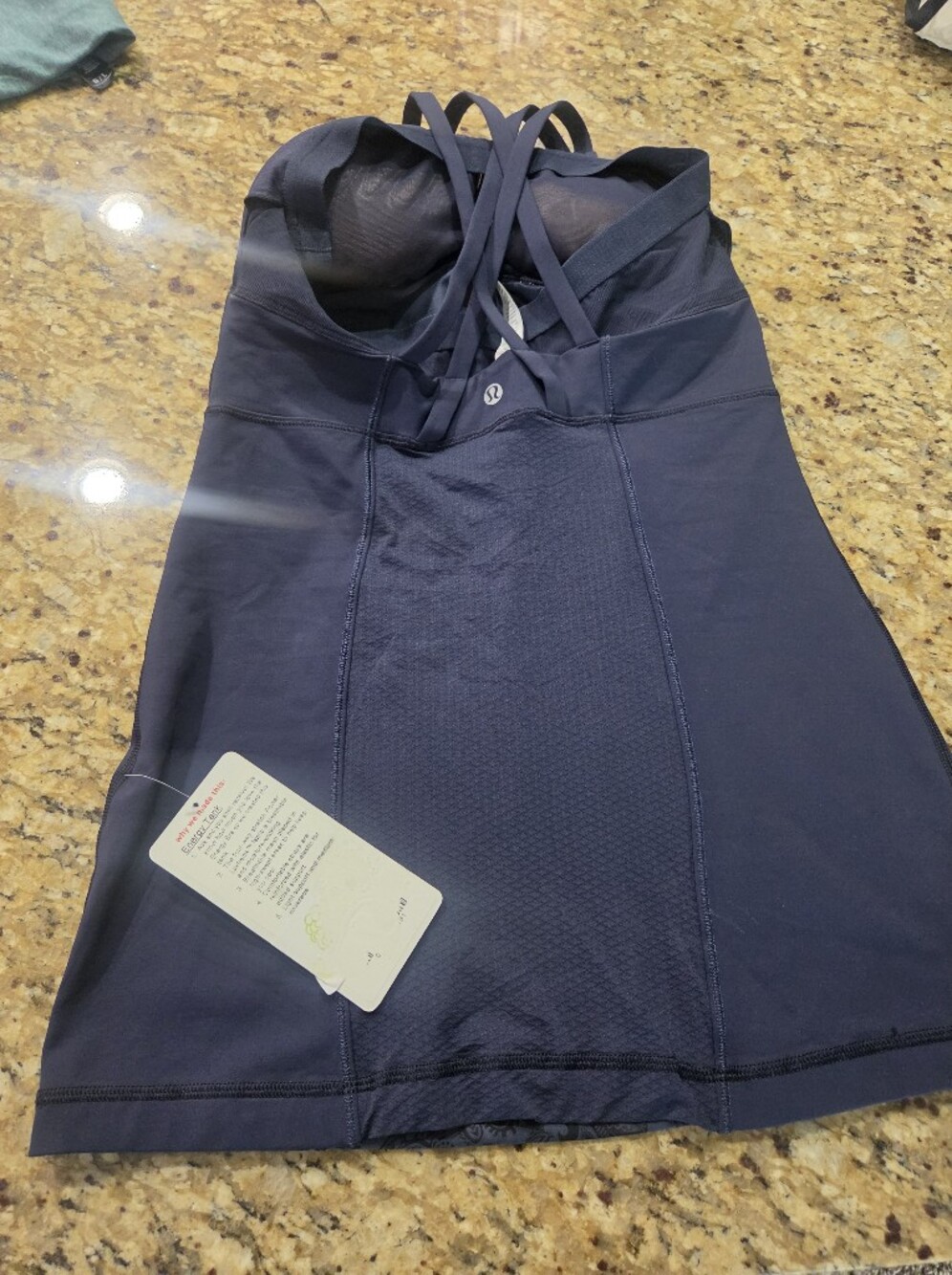 lululemon athletica Navy Strappy Built-In-Bra Energy Tank
